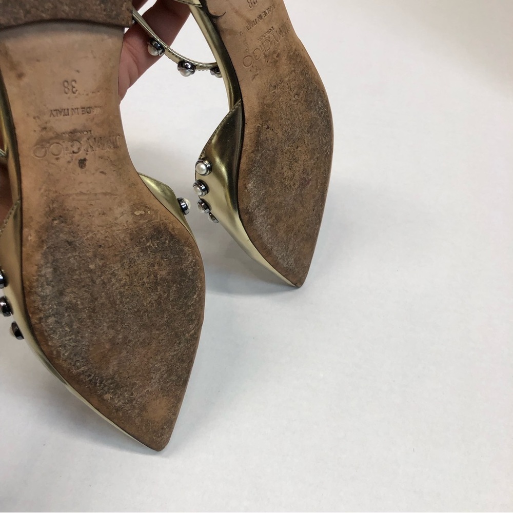 Jimmy Choo leema flat, gold, EUC - Picture 5 of 13